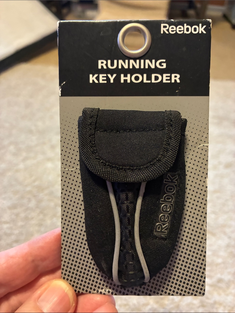 Reebok Black Key Pouch with Gray Trim NWT